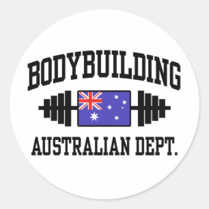 Adesivo Redondo Bodybuilder australiano