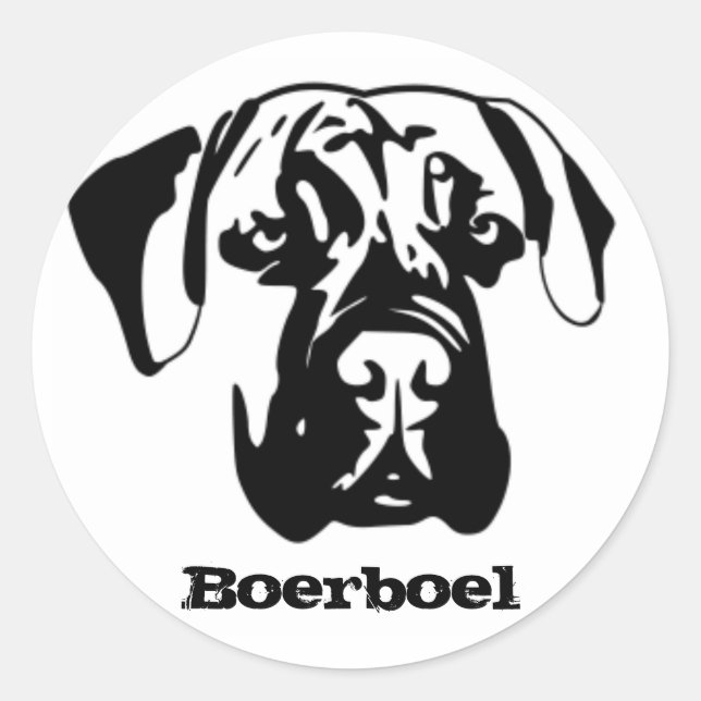 Adesivo Redondo Boerboel Sticker (Frente)