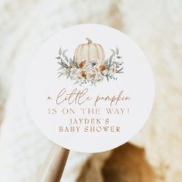 Adesivo Redondo BOHEME Terracotta Floral Pumpkin Chá de fraldas