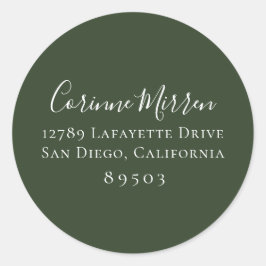 Adesivo Redondo Bohemian Forest Green Address Sticker