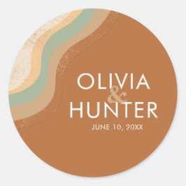Adesivo Redondo Bohemian Modern Terracotta Wedding