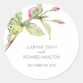 Adesivo Redondo Bohemian Style Floral Weding Favor Sticker