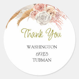 Adesivo Redondo Bohemian Wedding Favor Classic Round S