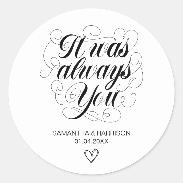 Adesivo Redondo Bohemian White Classic Era Sempre Você (Frente)