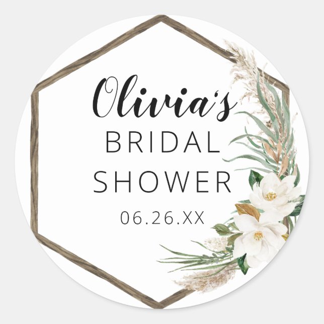 Adesivo Redondo Bohemian Wreath Envelope Favor Stickers (Frente)
