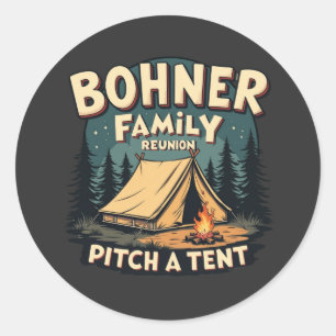 Adesivo Redondo Bohner Family Reunion - Pitch a Tent Retro Camping