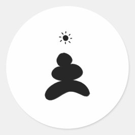 Adesivo Redondo Boho abstrato Pedra e Sol