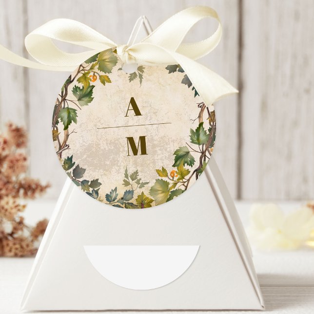 Adesivo Redondo Boho Autumn Wildflower Botanical Weding (Criador carregado)