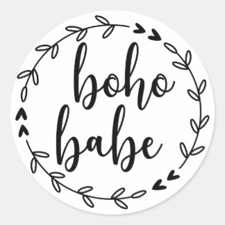 Adesivo Redondo Boho Babe Wreath