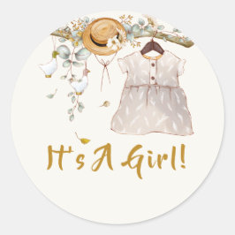 Adesivo Redondo Boho Baby Girl Dress Outdoor