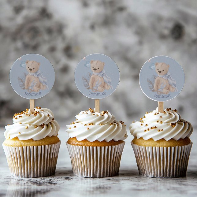 Adesivo Redondo Boho baby teddy bear Classic Round Sticker (Criador carregado)