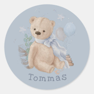 Adesivo Redondo Boho baby teddy bear Classic Round Sticker