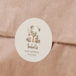 Adesivo Redondo Boho Barly Wait Storybook Bear Chá de fraldas