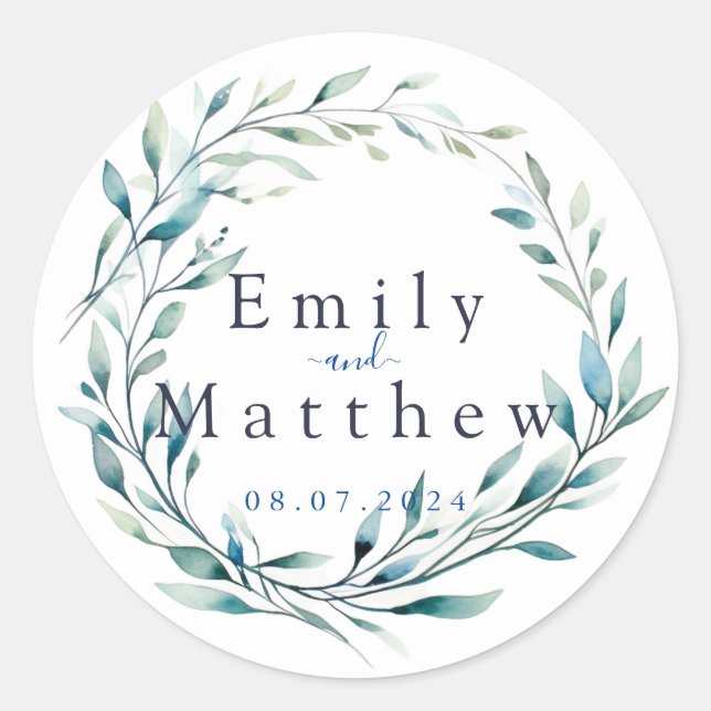 Adesivo Redondo Boho Bliss Wedding (Frente)