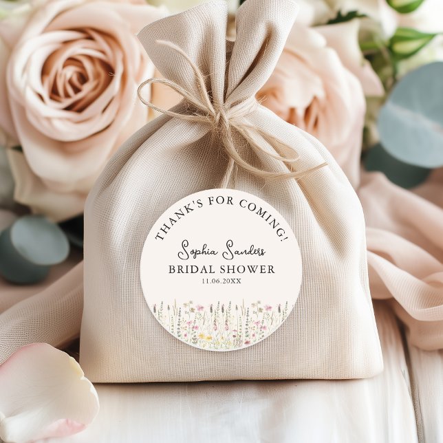 Adesivo Redondo "Boho Blossom Bridal Shower– Rustic Chic Style" (Criador carregado)