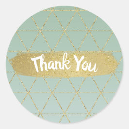 Adesivo Redondo Boho Boêmio Chic Dourado Verde-Menta Moderno Doce 