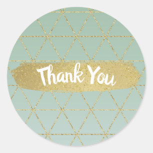 Adesivo Redondo Boho Boêmio Chic Dourado Verde-Menta Moderno Doce 