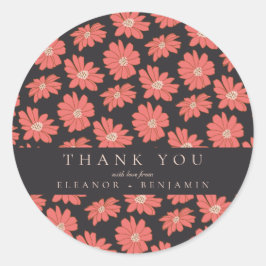 Adesivo Redondo Boho Botânico Negra Vermelho Casamento Personaliza