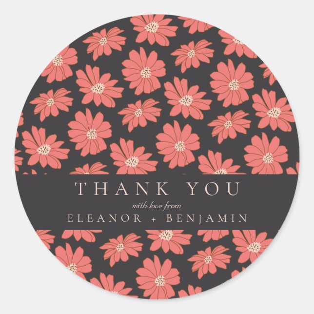 Adesivo Redondo Boho Botânico Negra Vermelho Casamento Personaliza (Frente)