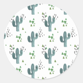 Adesivo Redondo Boho Cactus Sticker