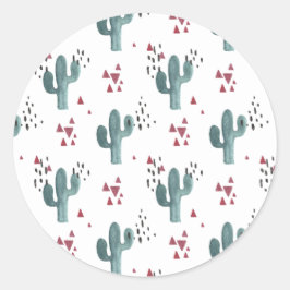 Adesivo Redondo Boho Cactus Sticker