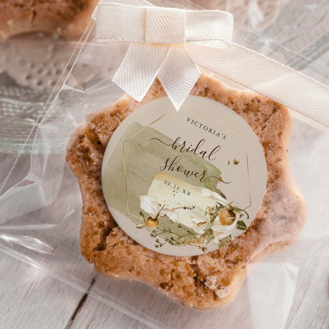 Adesivo Redondo Boho Chá de Bebê de Flores Silvestres de Outono Ob (Criador carregado)