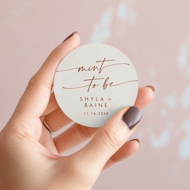 Adesivo Redondo Boho Chic Bohemian Cream Mint Para Ser Favor Stick (Boho Chic Bohemian Cream Mint To Be Favor Sticker)