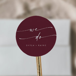 Adesivo Redondo Boho Chic Burgundy Red Nós Envelopamos Selos