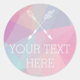 Adesivo Redondo Boho Chic Crossed Arrows Pastel Polygonal Bohemian