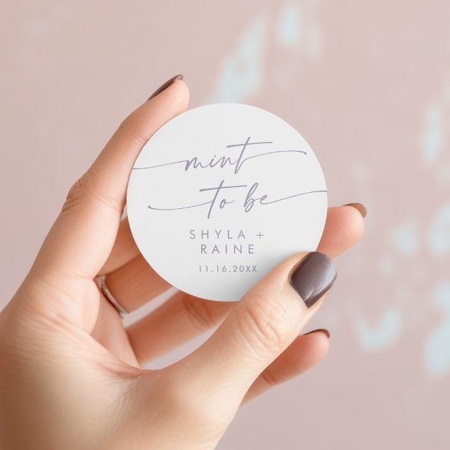 Adesivo Redondo Boho Chic Dusty Purple Mint Para Ser Favor Sticker (Boho Chic Dusty Purple Mint To Be Favor Sticker)