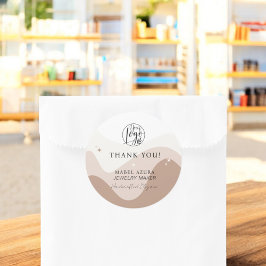 Adesivo Redondo Boho Chic Earth tone - obrigado do criador de joia