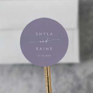 Adesivo Redondo Boho Chic Lavanda Roxo Nomes de Envelopes
