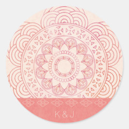 Adesivo Redondo Boho Chic Mandala Design