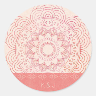 Adesivo Redondo Boho Chic Mandala Design