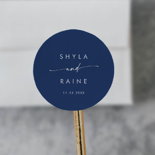 Adesivo Redondo Boho Chic Royal Blue Names - Selos de envelopes
