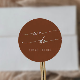 Adesivo Redondo Boho Chic Terracotta Nós Envelopamos Selos