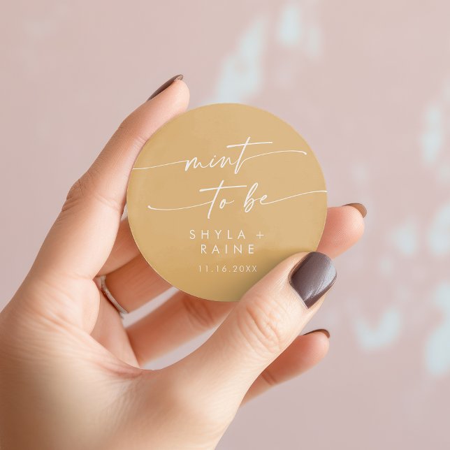 Adesivo Redondo Boho Chic Yellow Marigold Mint Para Ser Favor Stic (Boho Chic Yellow Marigold Mint To Be Favor Sticker)