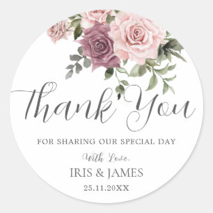 Adesivo Redondo Boho Cinnamon Rosa Blush Floral Favor