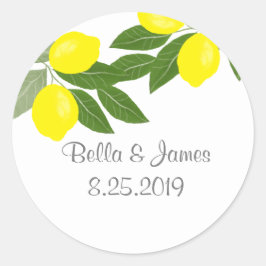 Adesivo Redondo Boho Citrus Lemon Stickers