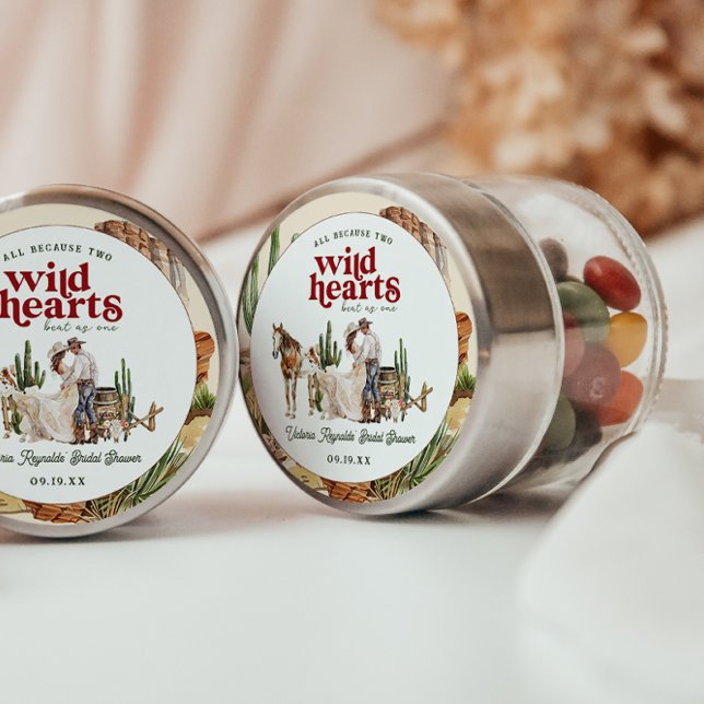 Adesivo Redondo Boho Deserto Ocidental | Chá de Bebê da Noiva (Criador carregado)