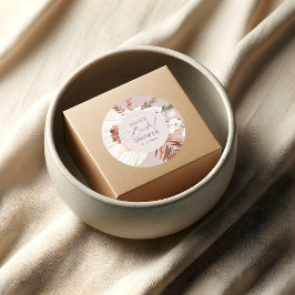 Adesivo Redondo Boho Dried Palm Sai Da Praça De Casamento