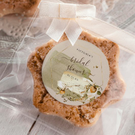 Adesivo Redondo Boho Flor de Campo Outono Chá de Noiva Obrigada