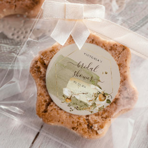 Adesivo Redondo Boho Flor Silvestre Outono Chá de Noiva Obrigada