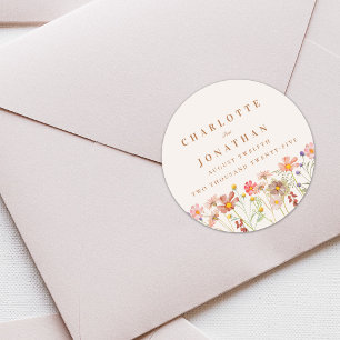 Adesivo Redondo Boho Floral Casamento outono