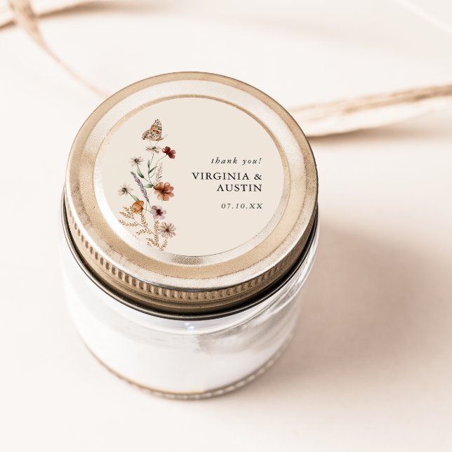 Adesivo Redondo Boho Floral Classic Round Sticker (Boho Floral Classic Round Sticker
)