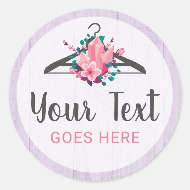 Adesivo Redondo Boho Floral Clothes Hanger Fashion Boutique (Frente)