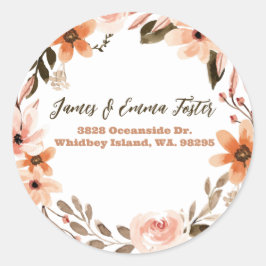 Adesivo Redondo Boho Floral Envelope Seal
