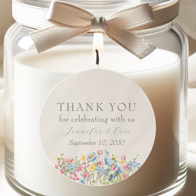 Adesivo Redondo Boho Floral Favor Sticker (Criador carregado)