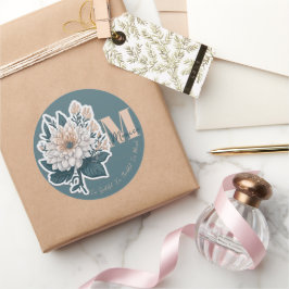 Adesivo Redondo Boho Floral Monograma