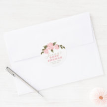 Boho Floral Rosa Claro Menina Chuveiro Obrigado